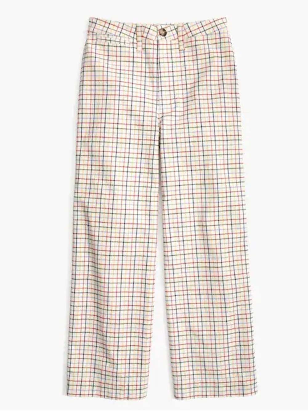 MADEWELL Emmett Wide-Leg Crop Pants in Rainbow Windowpane 29